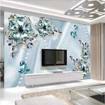 Užsakymą tapetai, 3d foto freskos kilnus spalvingas green crystal gėlių 5d stereo TV foną, sienos popieriaus 9d sienos dokumentų namų dekoro