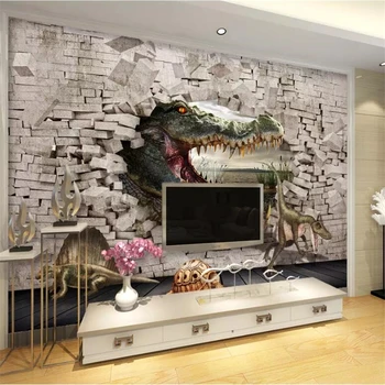 wellyu Užsakymą tapetai 3d freskos krokodilas dinozaurų vėžlys обои stereo tapyba fone tapetų dažymas papel de parede