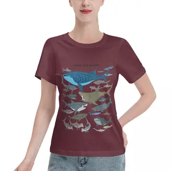 Žinoti Savo Rykliai Klasikiniai Marškinėliai trumpomis rankovėmis Moteris, T-shirts