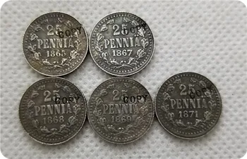1865-1871 Suomija 25 Pennia monetos KOPIJA progines monetas-monetos replika medalis monetų kolekcionieriams