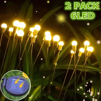 2 Pack LED Lauko Saulės Šviesos Vandeniui Fejerverkų Firefly Sodo Žibintai Kraštovaizdžio Saulės Lempos Naujųjų Metų Kalėdinė Dekoracija