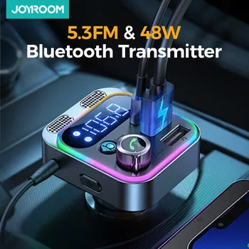 2023 Bluetooth 5.3 FM Siųstuvas Automobilių, Stipresnis Dvigubas Mikrofonas Gilaus Boso Garsas , 48W PD&QC3.0 Automobilinis Įkroviklis, Bluetooth Adapteris