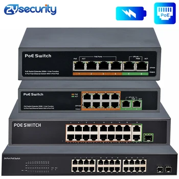 4 8 16 24 Uosto Tinklo Ethernet Poe Gigabit Switch 48V Wireless AP 250M IEEE 802.3 af/Power over Ethernet už PoE IP Kameros