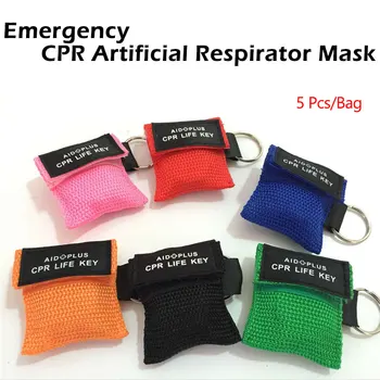 5vnt/maišas Lauko EDC CPR Pagalbos Resuscitator Kaukė 