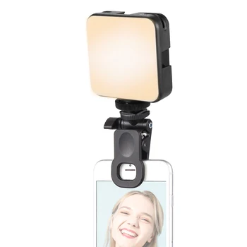 Andoer W64 Mini Clip-on LED Vaizdo Šviesos Mobiliojo Telefono Užpildyti Šviesos Kompiuterį, Vaizdo Šviesos 2500K-6500K šviesos srautą galima reguliuoti Susitikimas Selfie