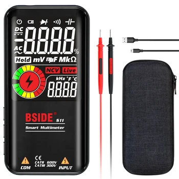 BSIDE S11 9999 Skaičiuoja Multimetras Skaitmeninis LCD Įkrovimo Metrų AC/DC Voltmeter Ohmmeter Atsparumo Talpa Dažnis