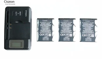 Ciszean 3x890mAh BL-5B Bateriją+LCD Įkroviklis Nokia 6120/6120C/6121C/7260/7360/7620/N80/N90/5208/3230/5070/5140 ect