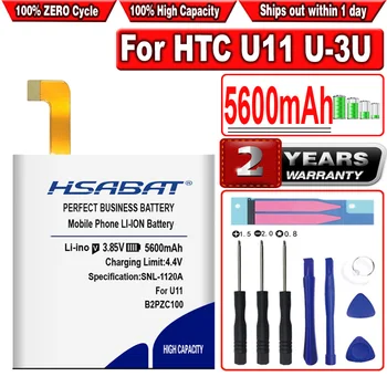 HSABAT B2PZC100 5600mAh Didelės Talpos Baterija HTC U11 U-3U Baterijos