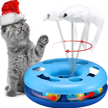 Juokingi Kačių Žaislai, Patalpų Kačių Interaktyvus Kačiukas Žaislai Roller Takelius su Katžolių Pavasario Pet Žaislas su Mankštos Kamuoliai Kibinimas Pelės