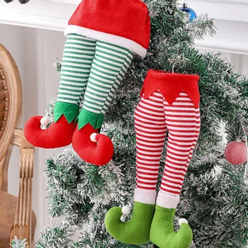 Kalėdų Elf Kojos Kalėdų Eglutė Žavinga Kabinti Apdailos Pliušinis Elf Žaislas Stalo, Durų, Langų Puošyba, Navidad Naujųjų Metų 2023