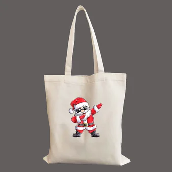 Kalėdų Senelis Kalėdų Asmeninį Užsakymą Drobė Maišelis Atsitiktinis Pirkinių Krepšys Pritaikytas Didelės Talpos Nešti Maišą moterų drobė maišelis