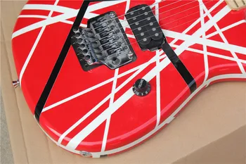 kinijos gitara gamyklos užsakymą new5150 Dryžuotas Serijos Raudona/Juoda/Balta, Klevo fingerboard Floyd 