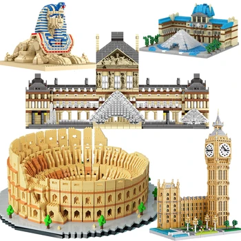 Koliziejus Luvro Muziejus Sfinksas Diamond Pastato Micro Blokai Capitol City Plytų Paryžiaus Eifelio Bokštas, Londono Big Benas Architektūra