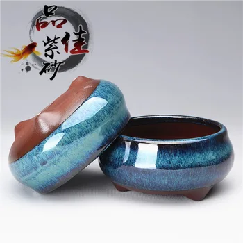 Naujas Rankų Sultingi Augalai Yixing, Mėlyna Smėlio Vazonas Miniatiūriniai Kvėpuojantis Rupi Keramikos Bonsai Puodai Su Perfora