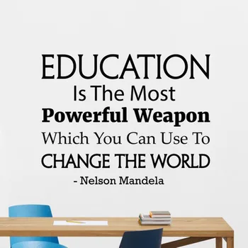 Nelsonas Mandela Citata Sienos Lipdukas Išsilavinimas Yra Galingiausias Ginklas, Mokslo Klasėje Plakatas Vinilo Lipdukas Namų Dekoro X46