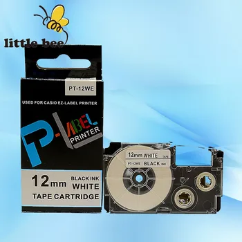 Nemokamas pristatymas 1Pcs Aukštos kokybės suderinama etikečių spausdintuvas juosta 12mm black on white XR-12WE1 suderinama EZ-etikečių spausdintuvas
