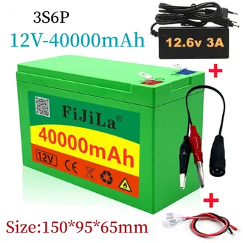 Pakuotėje batterie as 18650 ličio 12V 40ah + chargeur12,6 V 3a, BMS intégré à haut débit,utilisé supilkite pulvérisateur alimentation