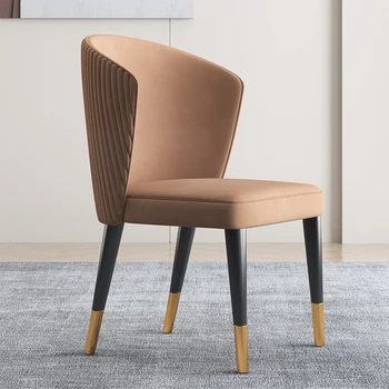 Prabanga buitinės medžio masyvo valgomojo kėdės, Restoranas Viešbutyje, aukštos klasės dizainerio kėdė Šiuolaikinės paprasta italijos lukštais laisvalaikio kėdė