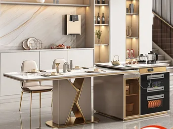 Prabangus stalas boss stalas ir kėdė derinys namų nerūdijančio plieno kompiuterio stalas dizaineris high-end italijos minimalistinis stalas