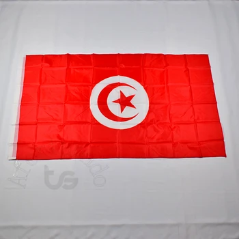 Tunisas 1piece 90*150cm 3x5 Koja vėliavos Banner Nacionalinės vėliavos susitikti,Paradas,šalis.Kabo,apdaila
