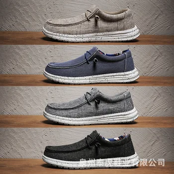 Vyriški drobė batai šviesos dilimui atsitiktinis vieną koją nuo senojo Pekino audinys batai pėdų pločio dydis 47 vyriški sportiniai bateliai