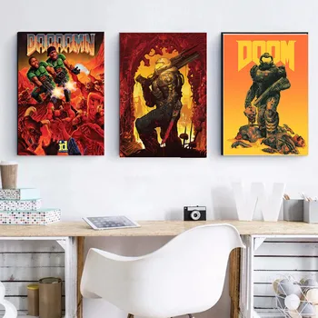 Žaidimas Doom Plakatas Žaidimų Drobės Tapybos Miegamojo Dekoratyviniais Spaudinių Sienos paveiksl Vaikų Kambario Žaidėjus Namų Puošybai